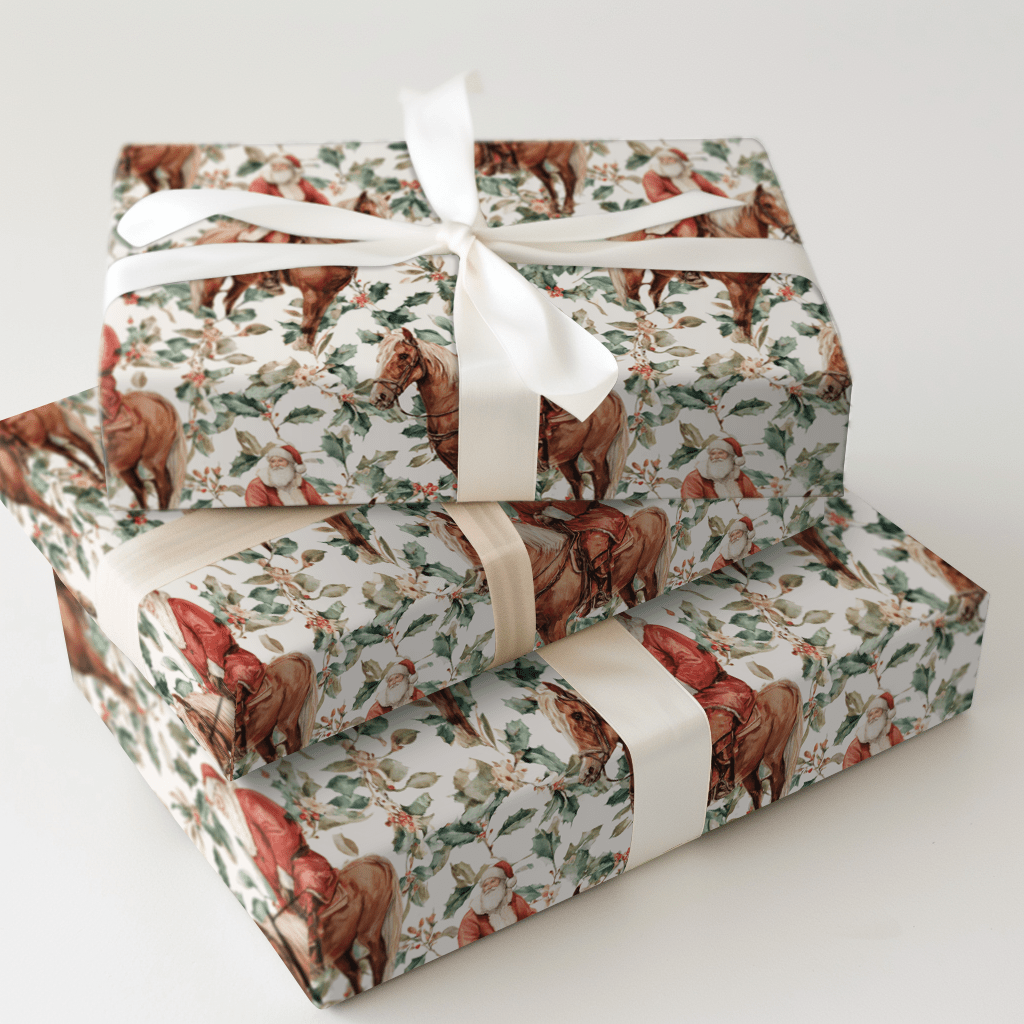 Sleigh Ride Stallion - Wrapping Paper - Aspen & Arlo