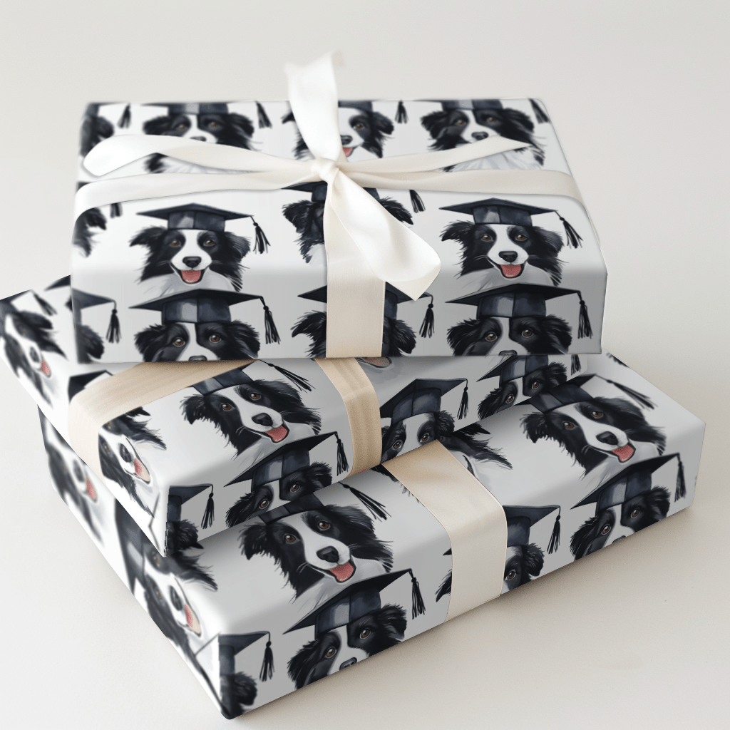 Border Collie Graduate - Wrapping Paper - Aspen & Arlo