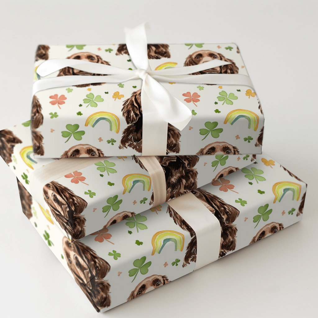 Rainbows with the Boykin Spaniel - Wrapping Paper - Aspen & Arlo