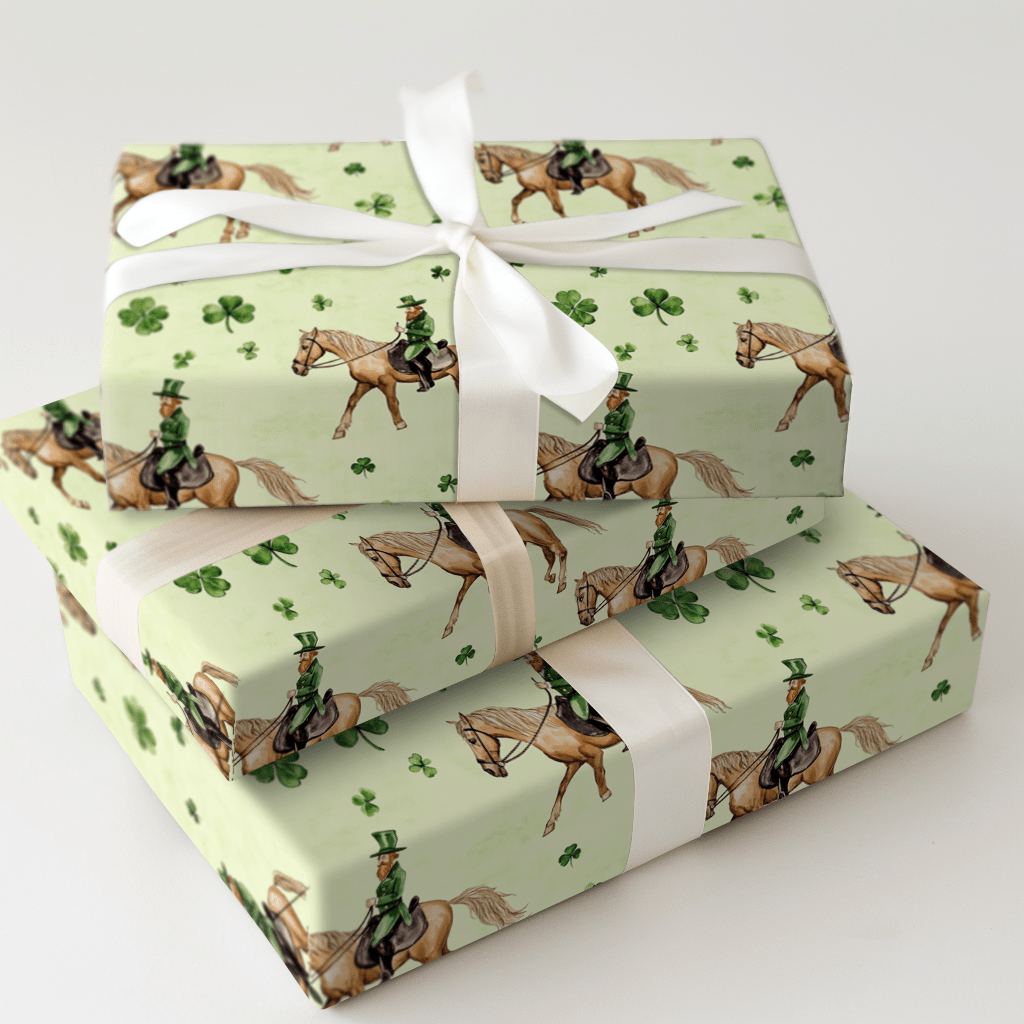 Shamrocks with the American Quarter Horse - Wrapping Paper - Aspen & Arlo