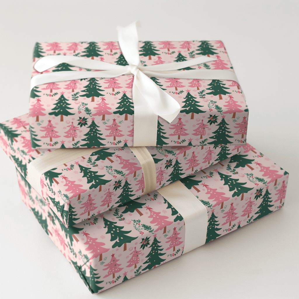 Girly Green Holiday - Wrapping Paper - Aspen & Arlo