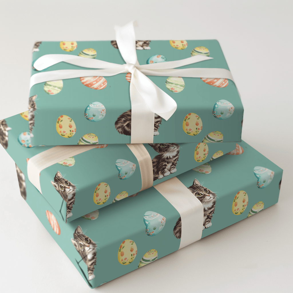 Easter Eggs with the Domestic Shorthair - Wrapping Paper - Aspen & Arlo