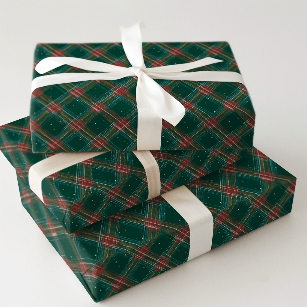 Santa Plaid - Wrapping Paper - Aspen & Arlo