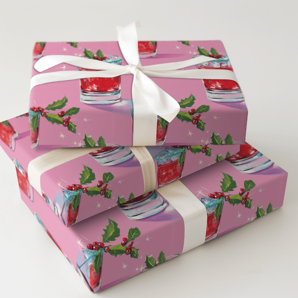 Holly & Cosmos - Wrapping Paper - Aspen & Arlo