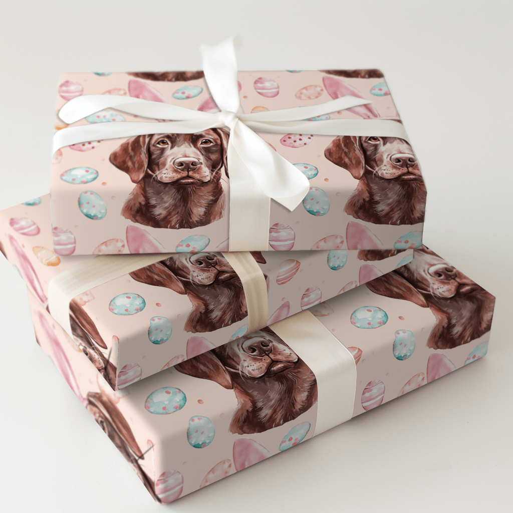 Chocolate Lab Bunny - Wrapping Paper - Aspen & Arlo