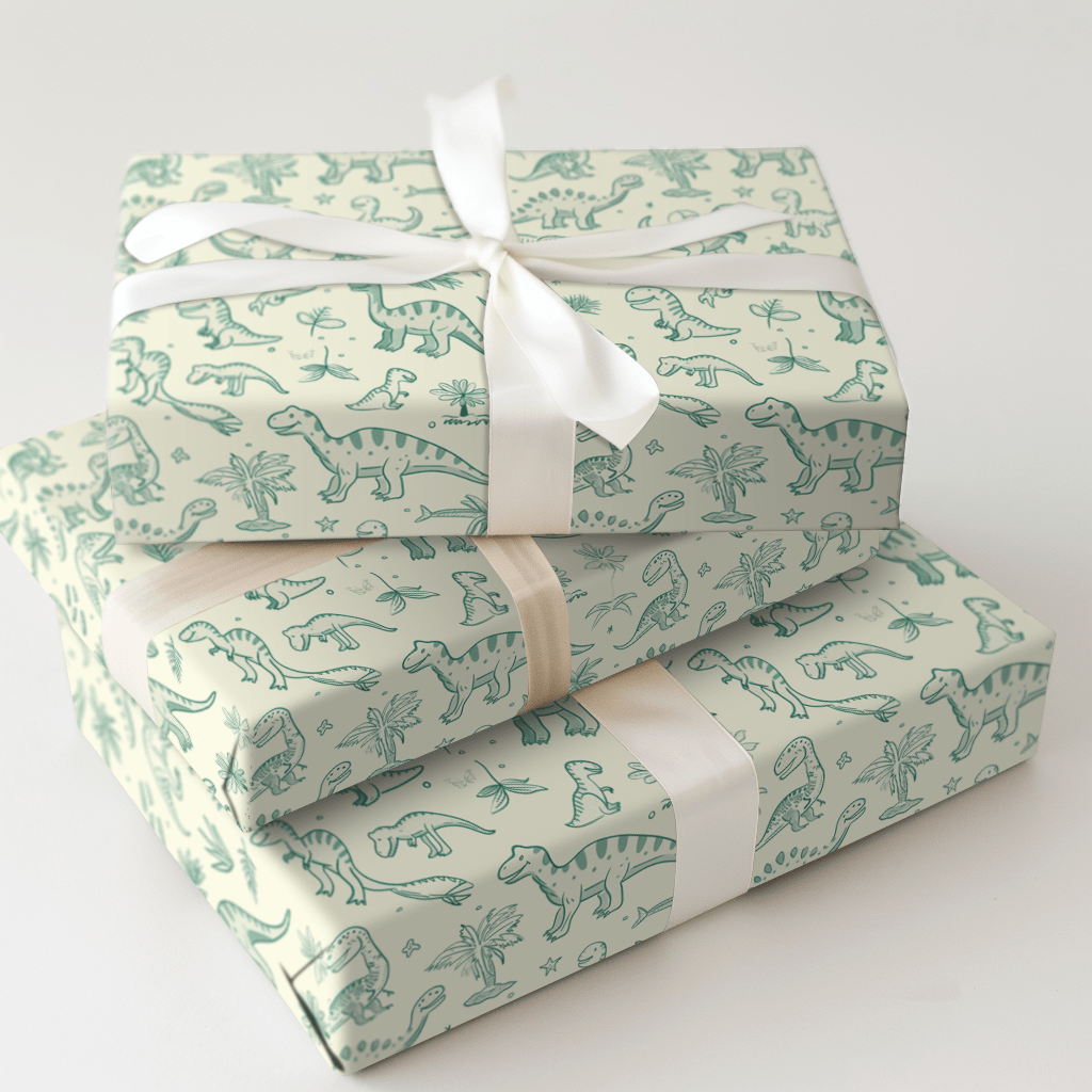 Dino - Might Be Time - Wrapping Paper - Aspen & Arlo