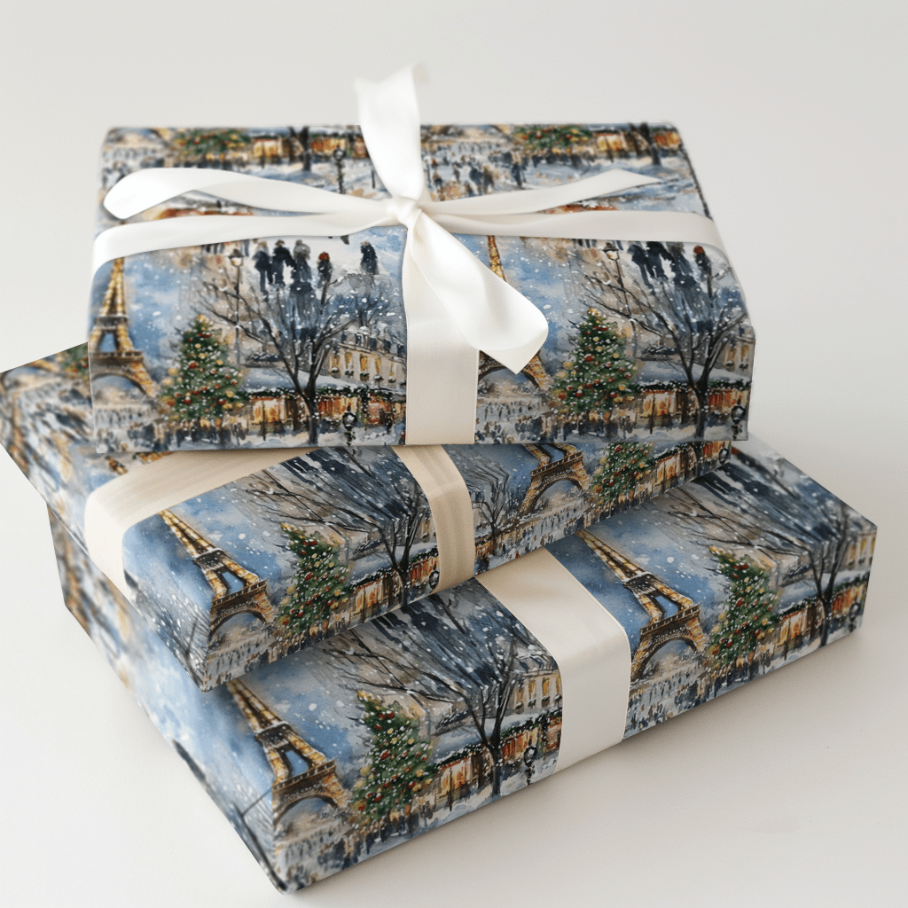 Paris Snow Celebration - Wrapping Paper - Aspen & Arlo
