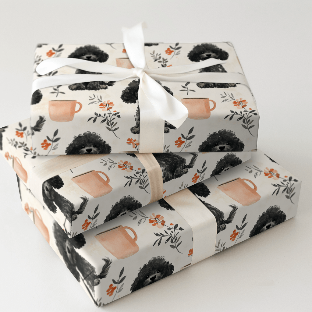 Coffee Day with the Poodle - Wrapping Paper - Aspen & Arlo