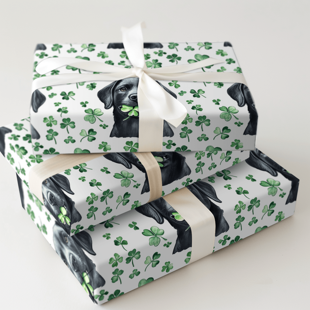 Lucky Black Lab - Wrapping Paper - Aspen & Arlo