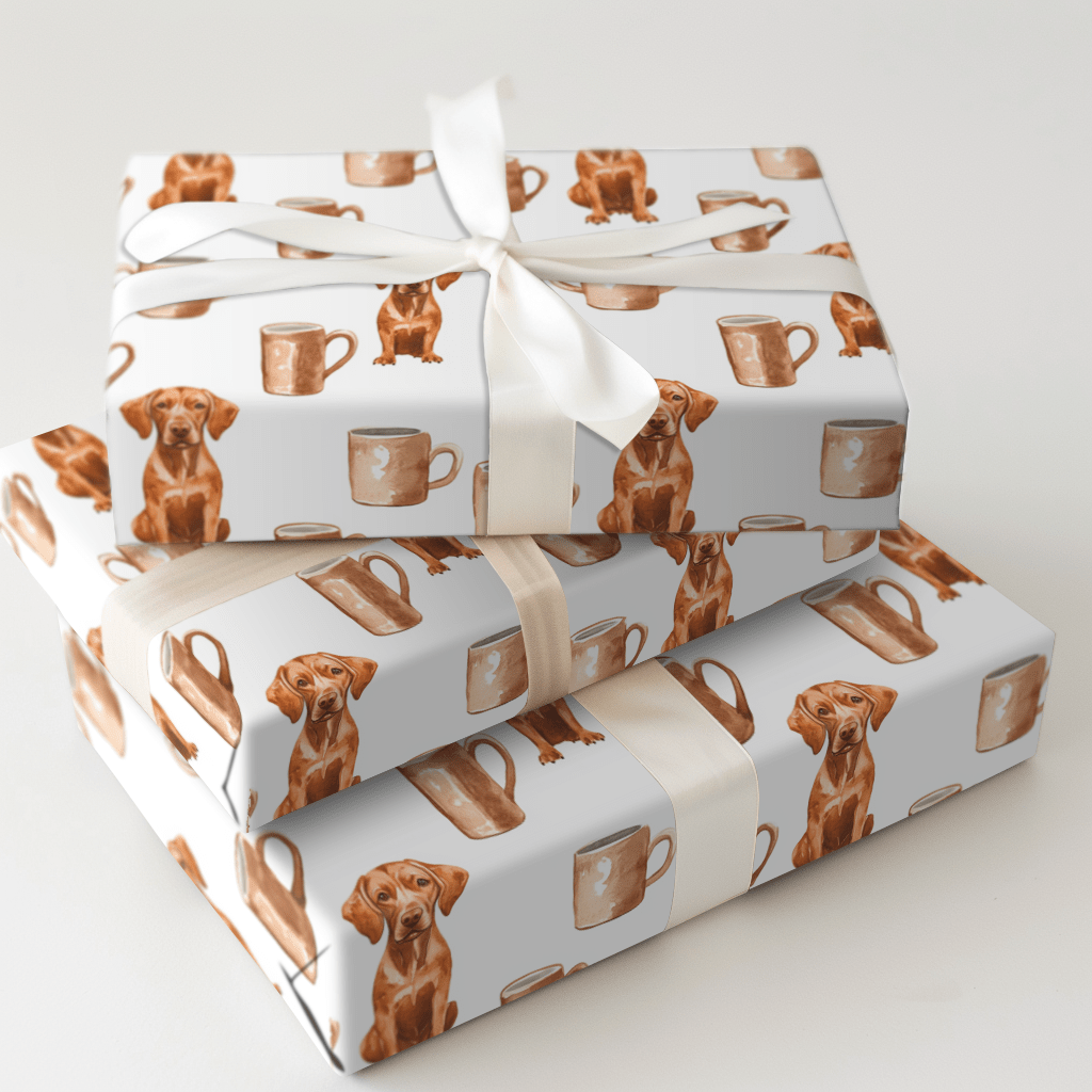 Coffee Day with the Vizsla - Wrapping Paper - Aspen & Arlo