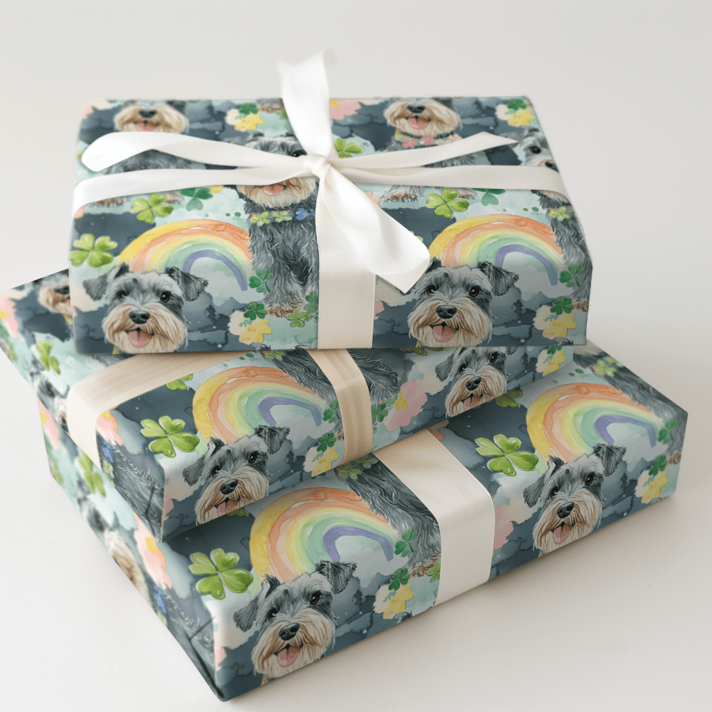 Rainbows with the Schnauzer - Wrapping Paper - Aspen & Arlo