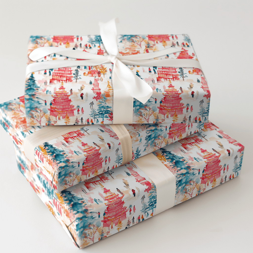 Shinjuku Sleigh Ride - Wrapping Paper - Aspen & Arlo