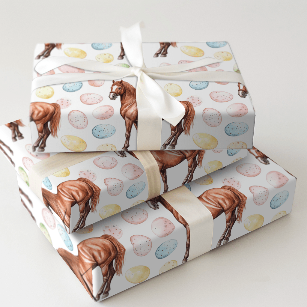 Easter Eggs with the American Saddlebred - Wrapping Paper - Aspen & Arlo