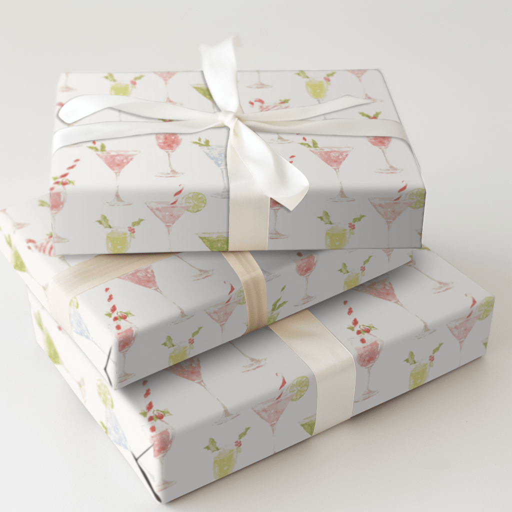 Candy Cane Martinis - Wrapping Paper - Aspen & Arlo