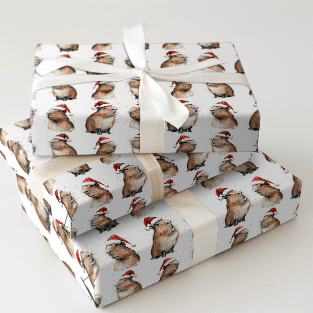 Capybara Festive - Wrapping Paper - Aspen & Arlo