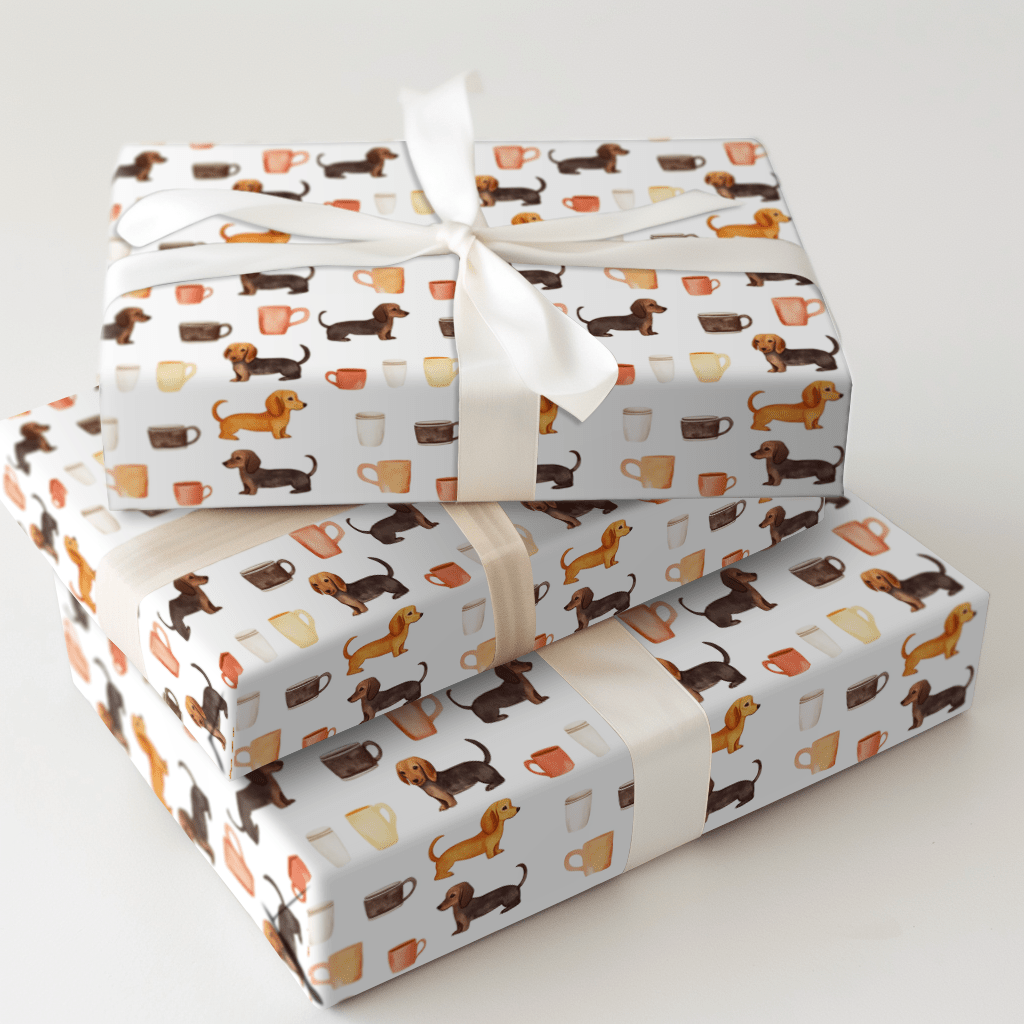 Coffee Day with the Dachshund - Wrapping Paper - Aspen & Arlo