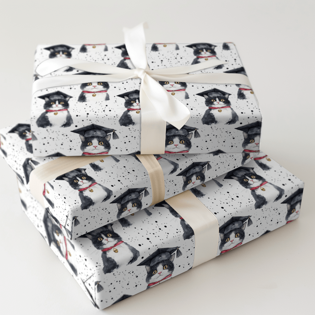 Domestic Shorthair Graduate - Wrapping Paper - Aspen & Arlo