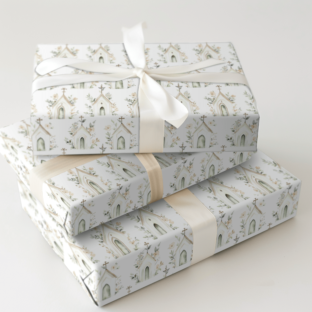 Little White Chapel - Wrapping Paper - Aspen & Arlo
