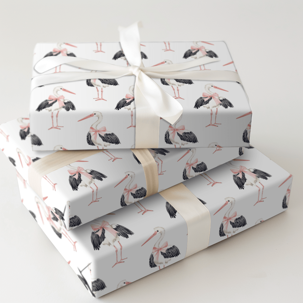 Stork Adorable - Wrapping Paper - Aspen & Arlo
