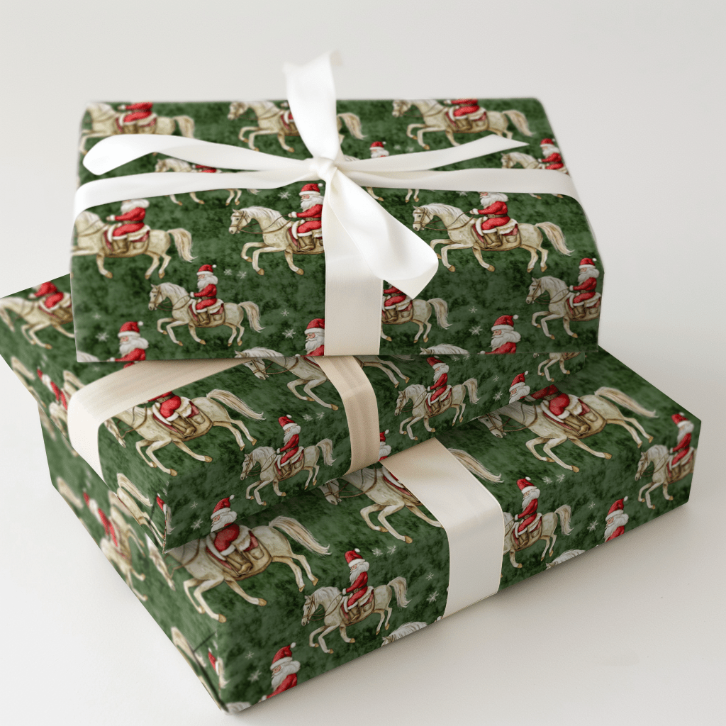 Saddle Up Santa - Wrapping Paper - Aspen & Arlo