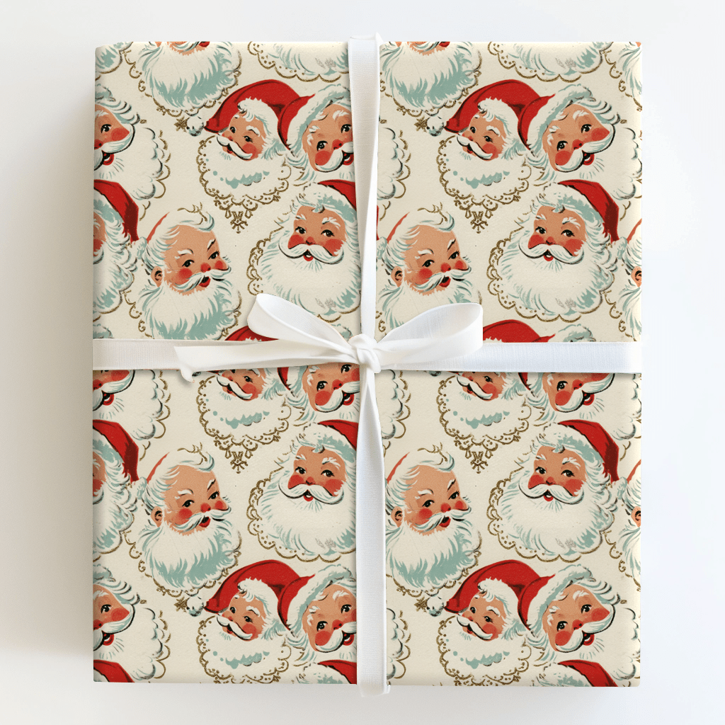 Flea Market Santa Wrapping Paper: Classic Christmas Gift Wrap