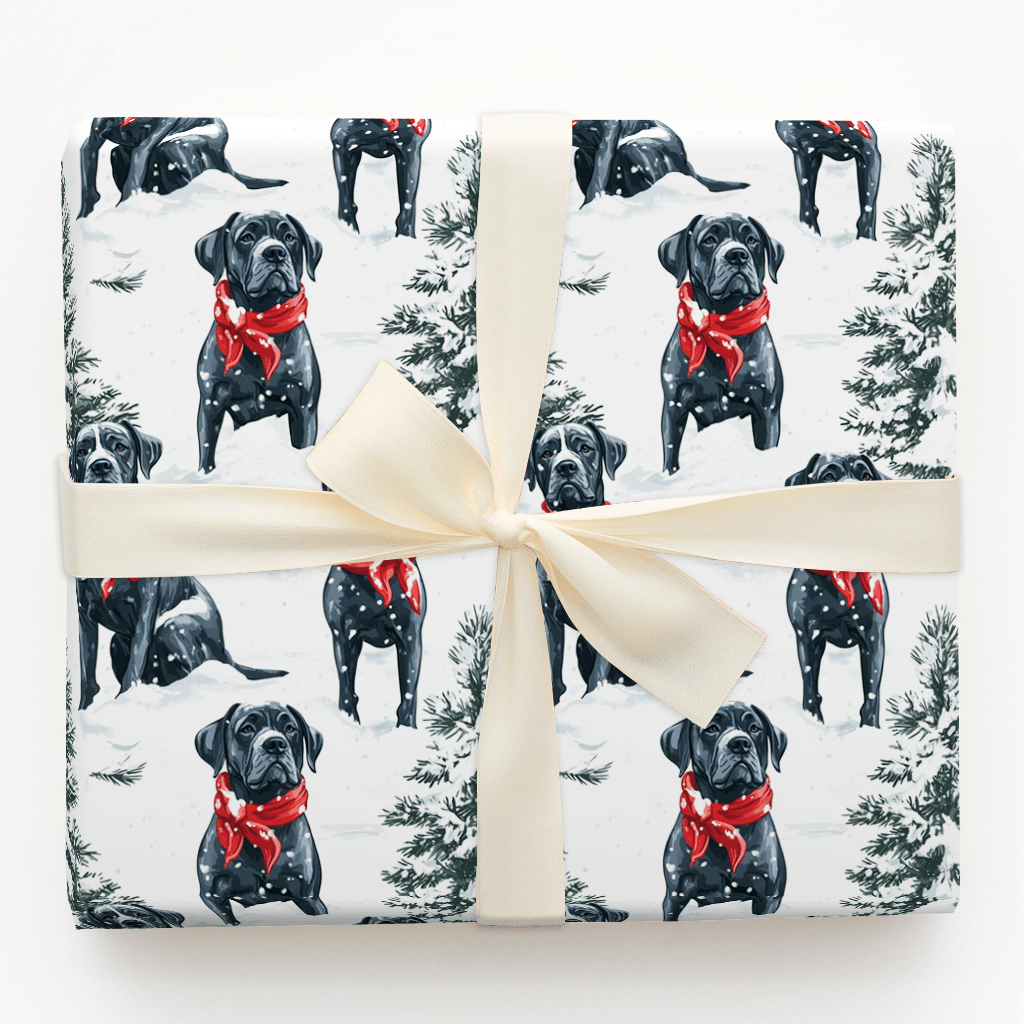 Snow Day for Cane Corsos - Wrapping Paper - Aspen & Arlo