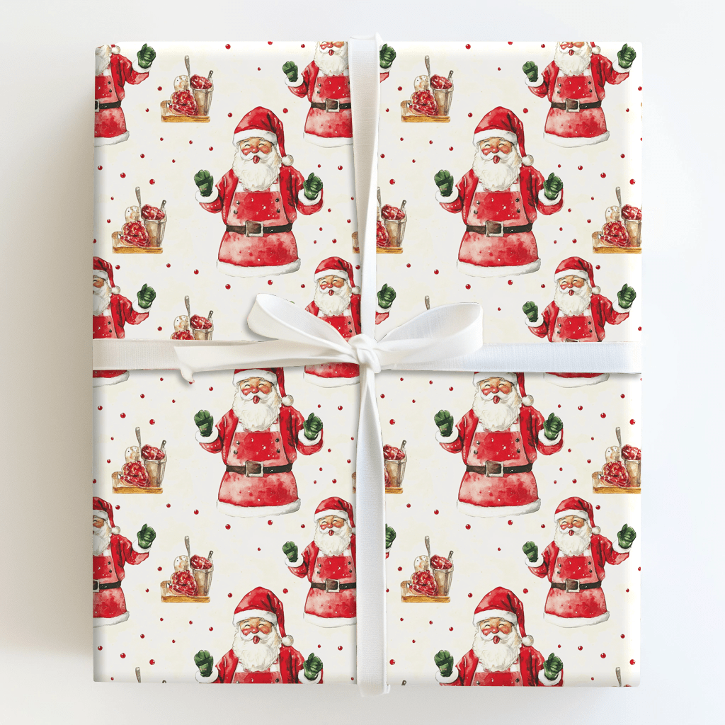Jolly Chef Santa - Wrapping Paper - Aspen & Arlo