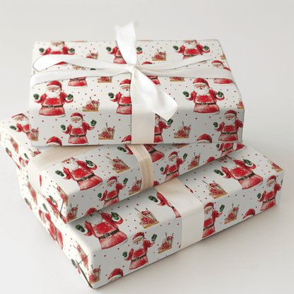 Jolly Chef Santa - Wrapping Paper - Aspen & Arlo