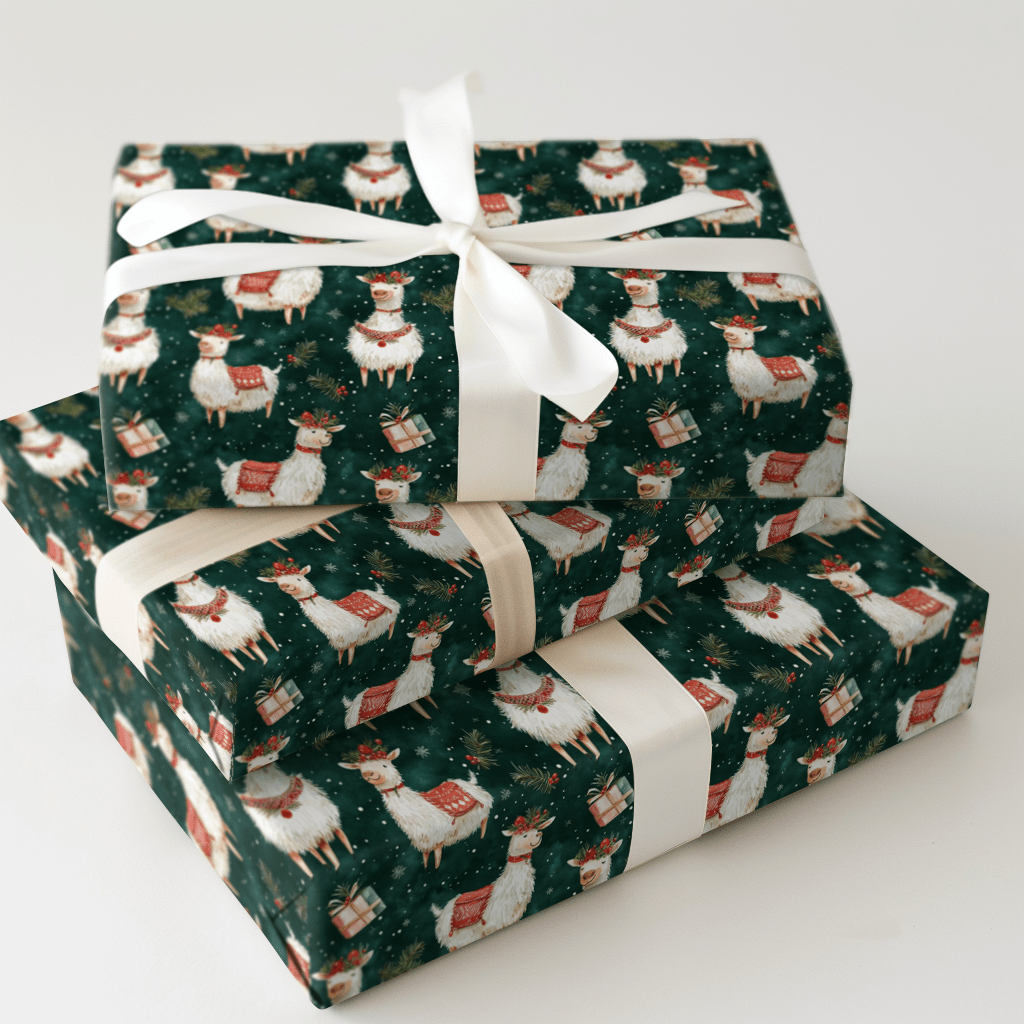 Mistletoe Llama - Wrapping Paper - Aspen & Arlo