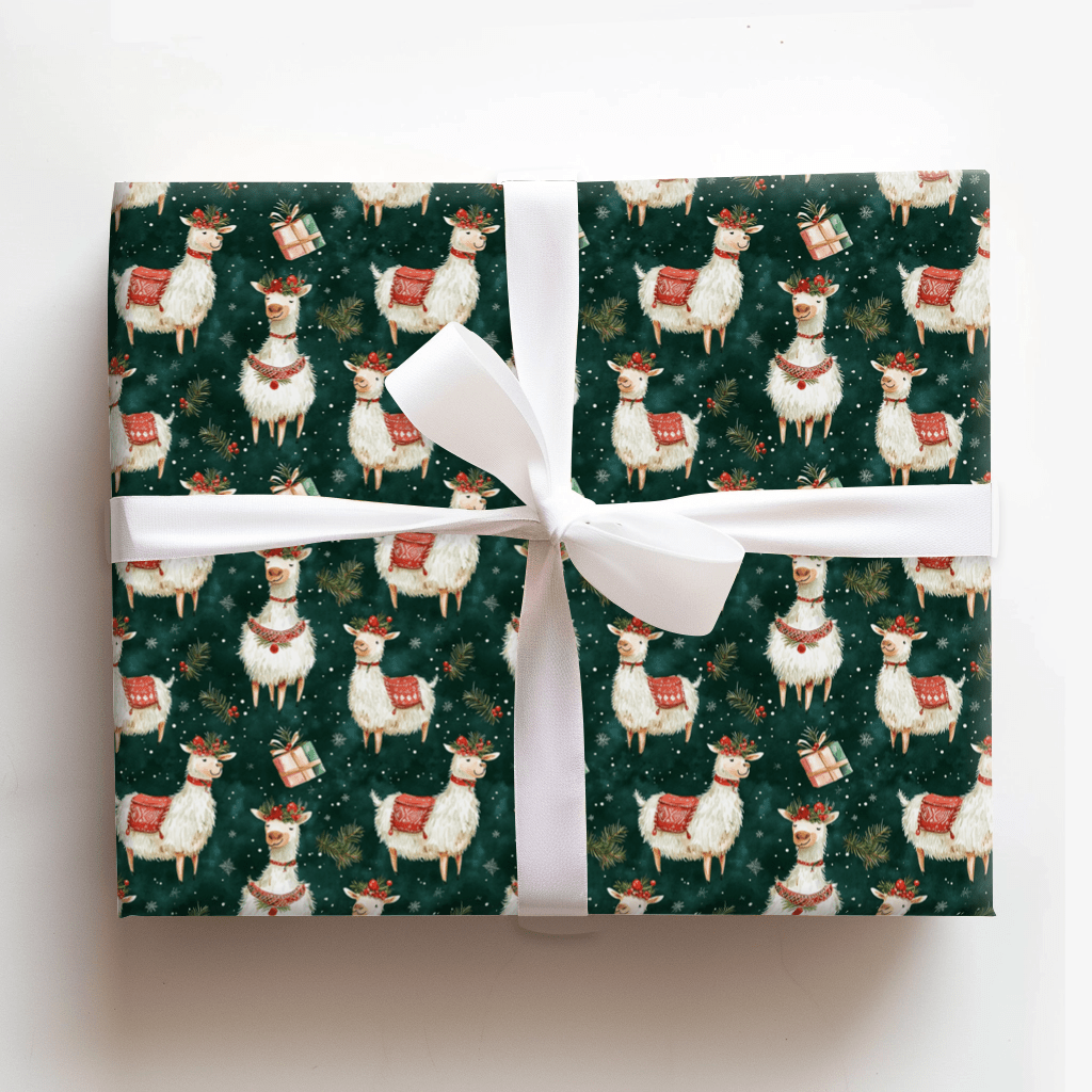 Mistletoe Llama - Wrapping Paper - Aspen & Arlo