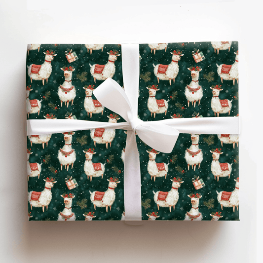 Mistletoe Llama - Wrapping Paper - Aspen & Arlo
