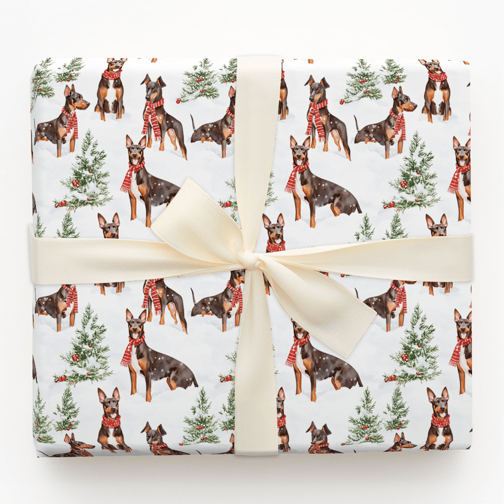 Snow day for Dobermans - Wrapping Paper - Aspen & Arlo