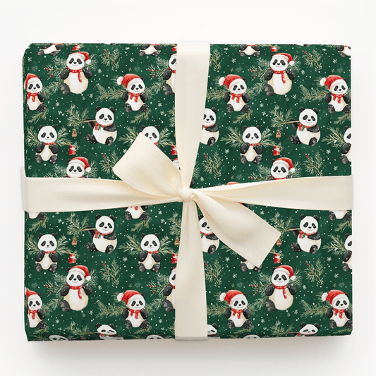 Panda Evergreen Parade - Wrapping Paper - Aspen & Arlo