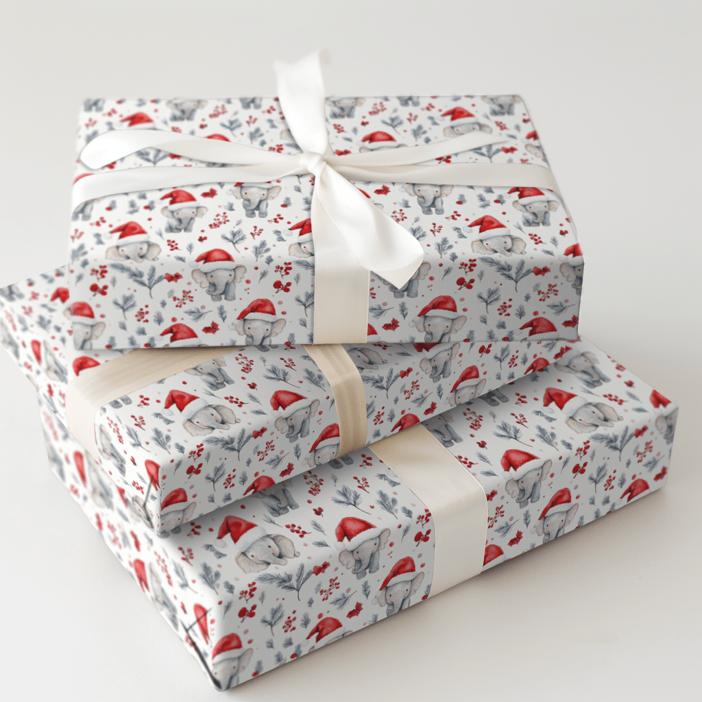 Santa Hat Stompers - Wrapping Paper - Aspen & Arlo
