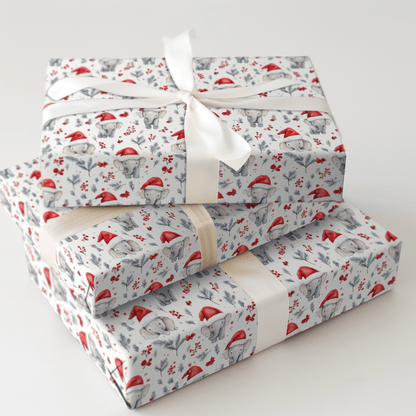 Santa Hat Stompers - Wrapping Paper - Aspen & Arlo