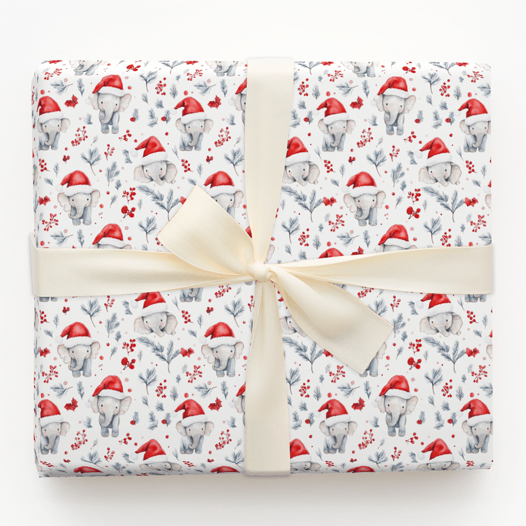 Santa Hat Stompers - Wrapping Paper - Aspen & Arlo