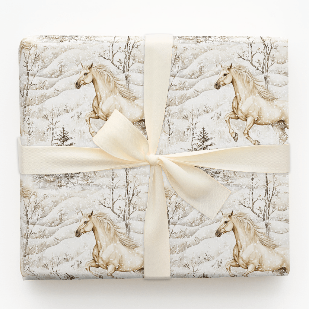 Snowy Gallop - Wrapping Paper - Aspen & Arlo