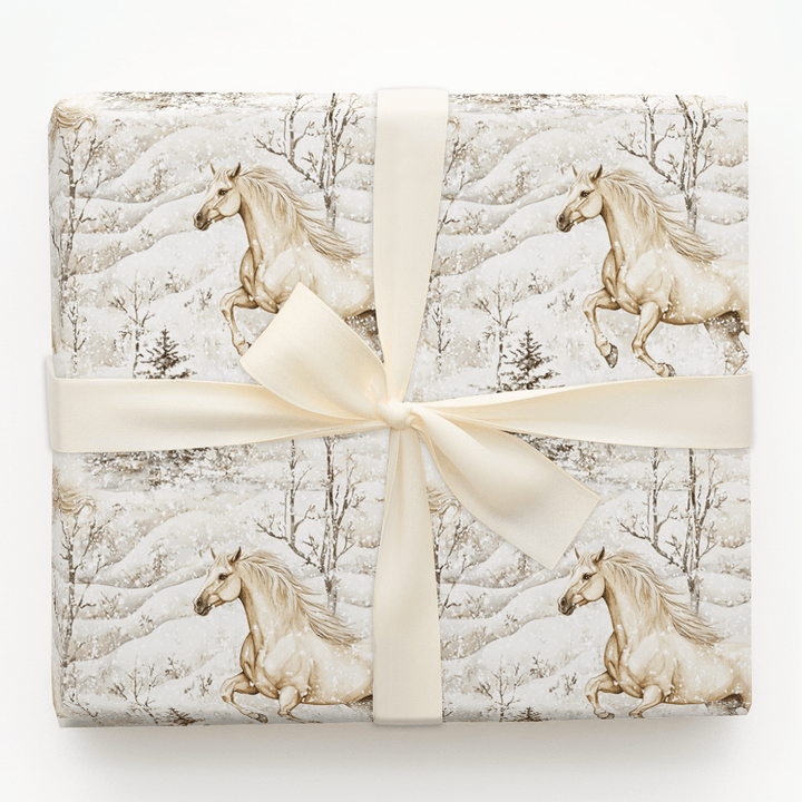 Snowy Gallop - Wrapping Paper - Aspen & Arlo