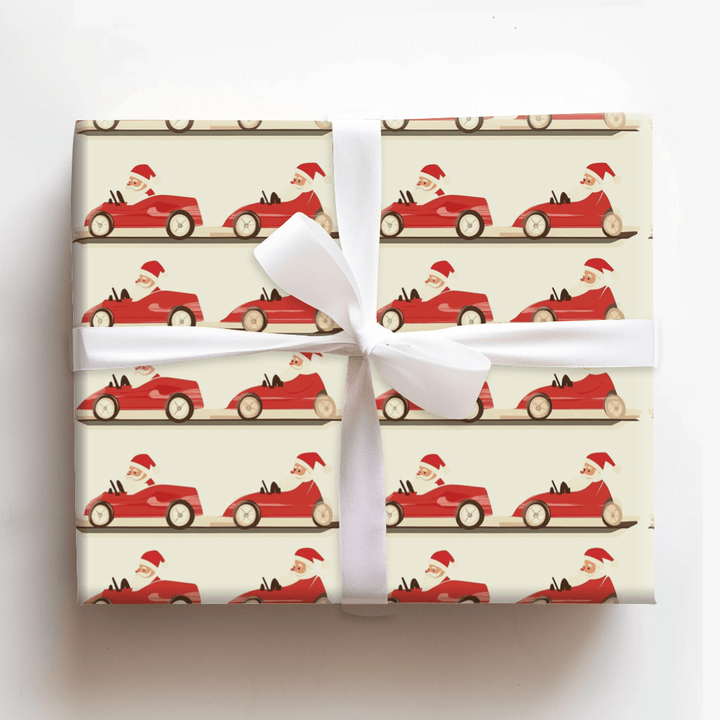 Santas Fast Lane - Wrapping Paper - Aspen & Arlo
