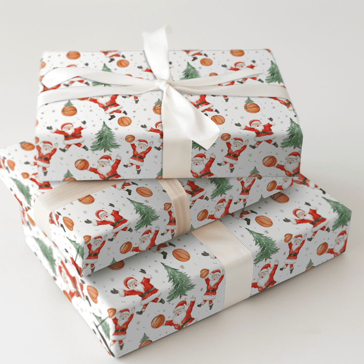 Santa's Fast Break - Wrapping Paper - Aspen & Arlo