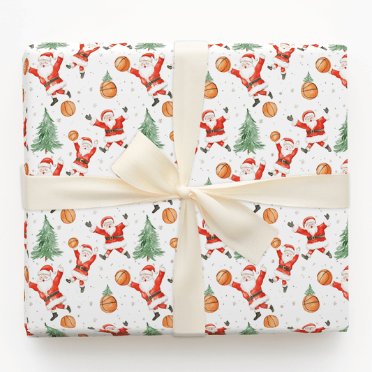 Santa's Fast Break - Wrapping Paper - Aspen & Arlo