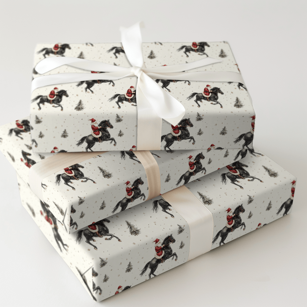 Holly Hooves Santa - Wrapping Paper - Aspen & Arlo