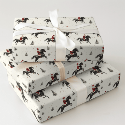 Holly Hooves Santa - Wrapping Paper - Aspen & Arlo