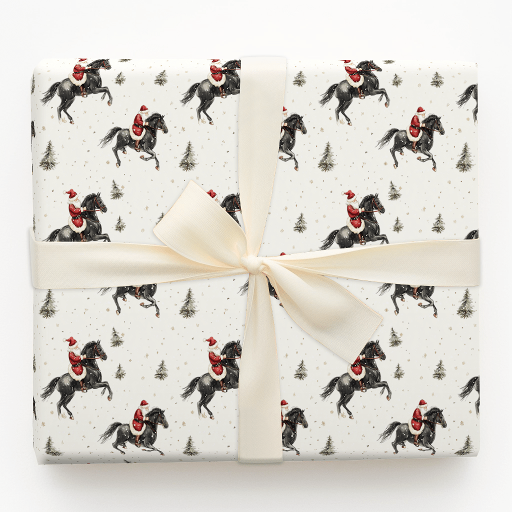 Holly Hooves Santa - Wrapping Paper - Aspen & Arlo