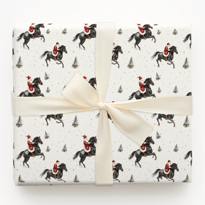 Holly Hooves Santa - Wrapping Paper - Aspen & Arlo