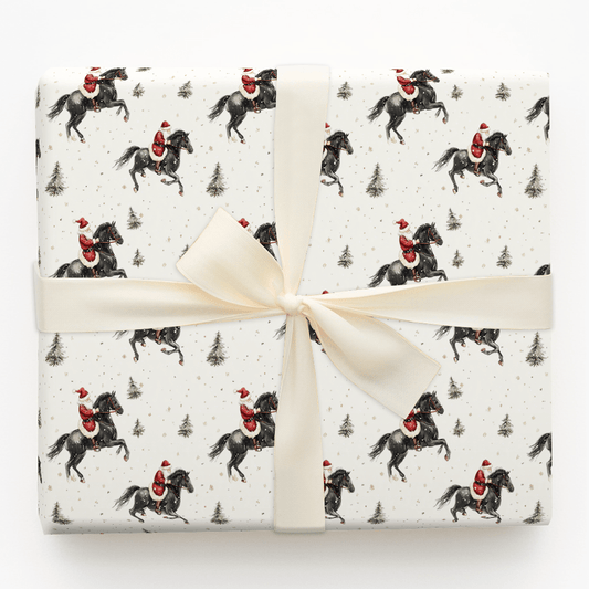 Holly Hooves Santa - Wrapping Paper - Aspen & Arlo