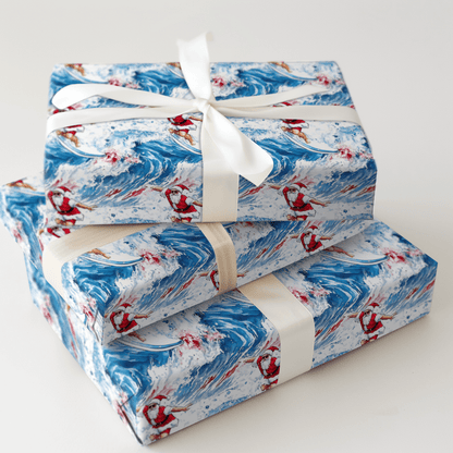 Surf's Up, Santa - Wrapping Paper - Aspen & Arlo