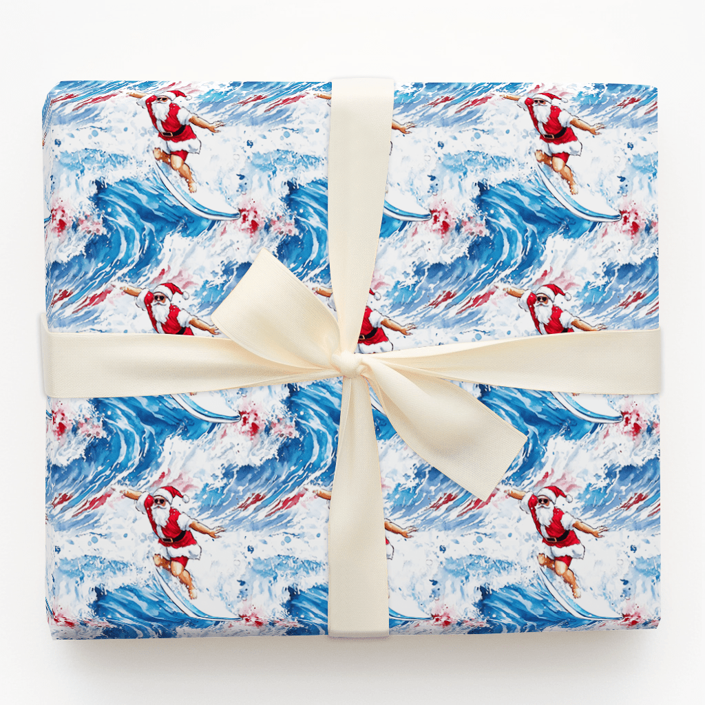 Surf's Up, Santa - Wrapping Paper - Aspen & Arlo
