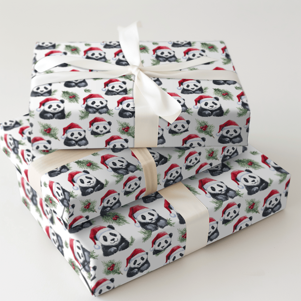 Santa Panda - Wrapping Paper - Aspen & Arlo