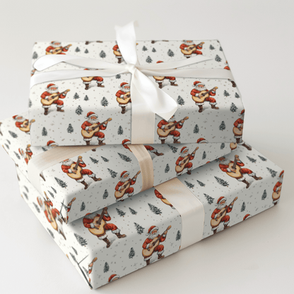 Six String Santa - Wrapping Paper - Aspen & Arlo
